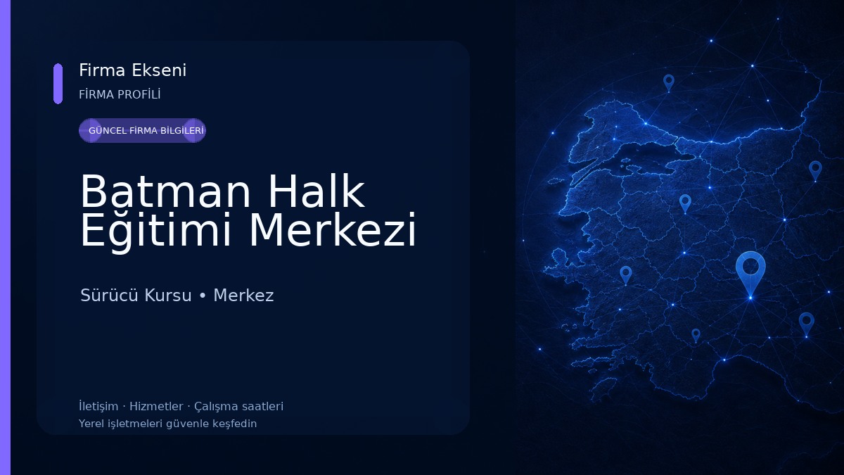 Batman Halk Eğitimi Merkezi Sürücü Kursu