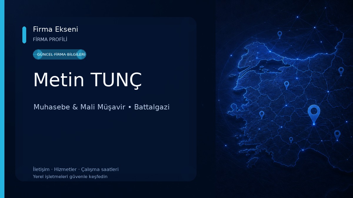 Metin TUNÇ Muhasebe & Mali Müşavir