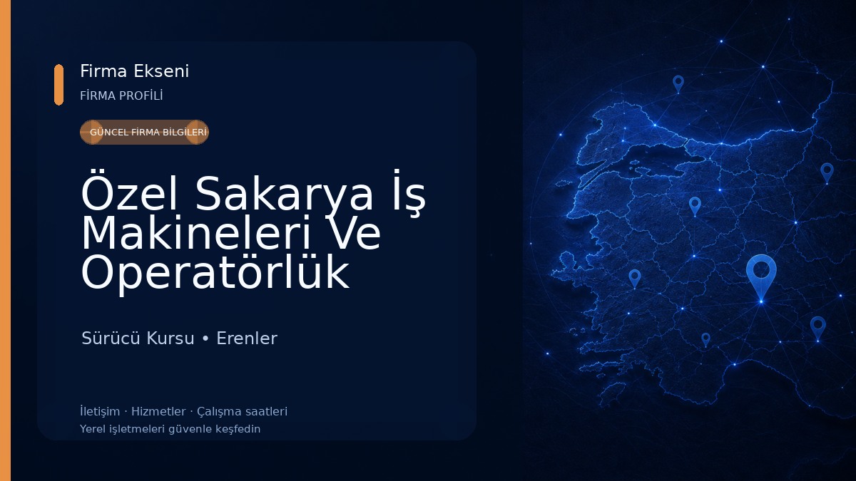 Özel Sakarya İş Makineleri Ve Operatörlük Kursu