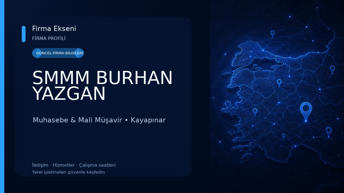SMMM BURHAN YAZGAN Muhasebe & Mali Müşavir