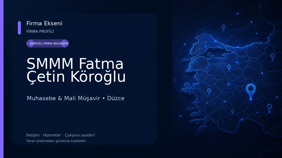 SMMM Fatma Çetin Köroğlu Muhasebe & Mali Müşavir