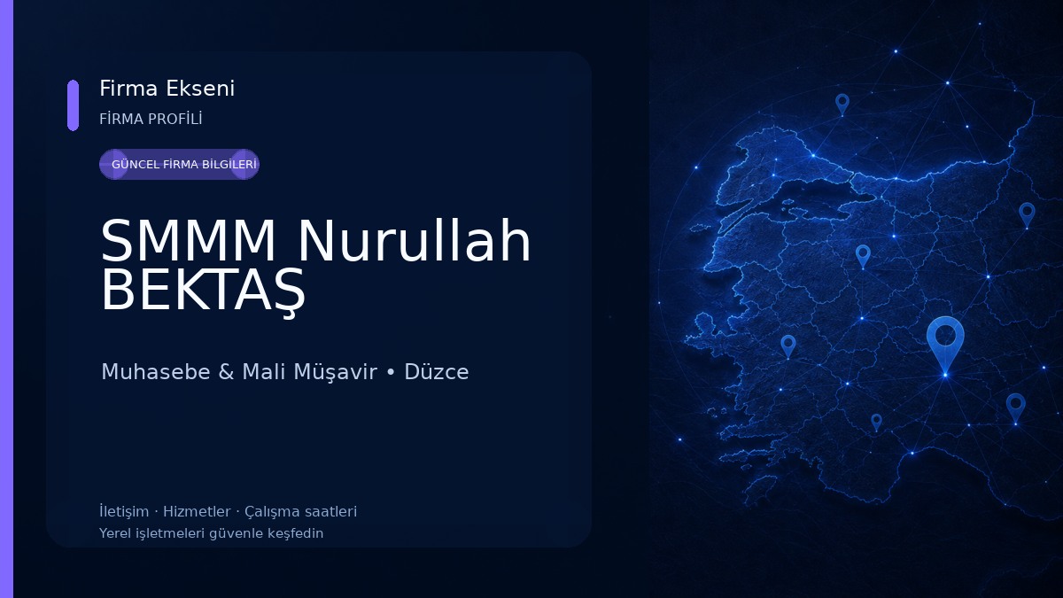 SMMM Nurullah BEKTAŞ Muhasebe & Mali Müşavir